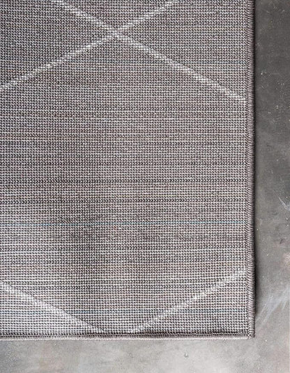 Unique Loom Trellis Frieze Collection Area Rug - Geometric (7' Square, Dark Gray/ Ivory)