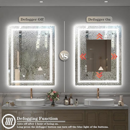 72x36 Large LED Mirror for Wall, Lighted Bathroom Vanity Mirror with Lights, Anti-Fog, Dimmable, Shatterproof, Memory, ETL Listed (Backlit + Front Lighted)