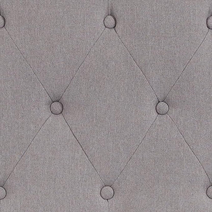 EMMA + OLIVER Arched Button Tufted King Size Headboard in Light Gray Fabric