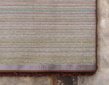 Unique Loom Solid Shag Collection Area Rug (6' 1" x 9' Rectangle, Chocolate Brown)