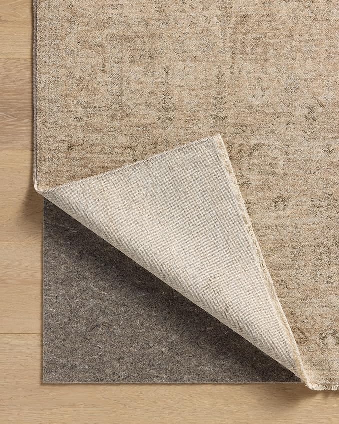 Loloi Magnolia Home by Joanna Gaines Junie Collection JUE-02 Oatmeal/Smoke 5'-3" x 7'-6", .38" Pile Height, Area Rug