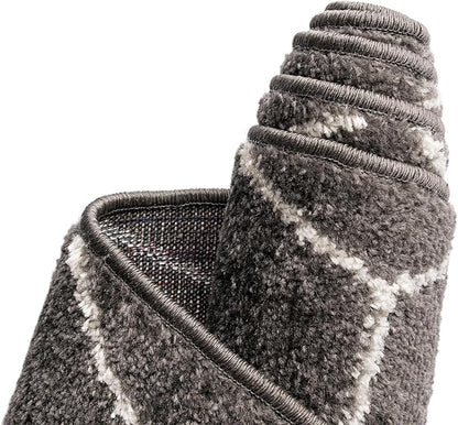 Unique Loom Trellis Frieze Collection Area Rug - Geometric (8' x 11', Dark Gray/ Ivory)