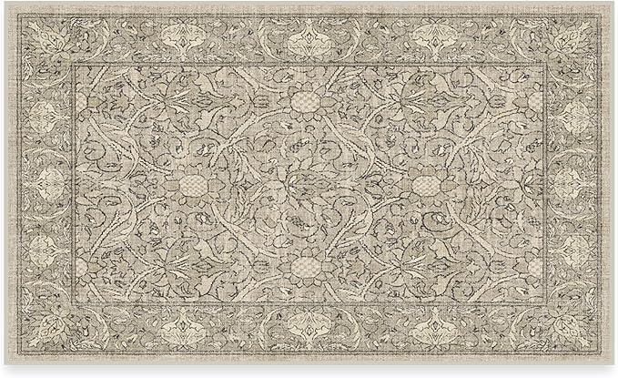 RUGGABLE x Morris & Co Washable Area Rug – Montreal Natural Stone 3x5, Stain-Resistant, Non-Slip – Small Machine Washable Rugs for Living Room, Bedroom, Hallway, Entryway & Office–with Standard Pad