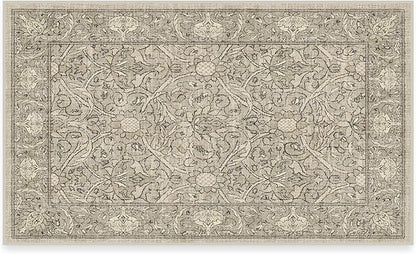 RUGGABLE x Morris & Co Washable Area Rug – Montreal Natural Stone 3x5, Stain-Resistant, Non-Slip – Small Machine Washable Rugs for Living Room, Bedroom, Hallway, Entryway & Office–with Standard Pad