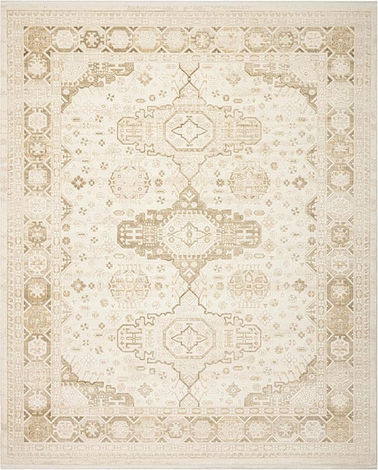 Nourison Home Pardis Ivory Beige 7'10" x 9'10" Area Rug - Easy Clean, Non Shedding, Bed Room, Living Room, Dining Room, Kitchen (8' x 10')