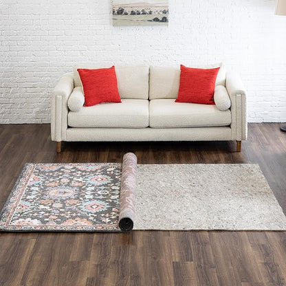 Mohawk Home 6' Round Non Slip Rug Pad Gripper 1/2 Thick Dual Surface Felt + Rubber Gripper - Safe for All Floors