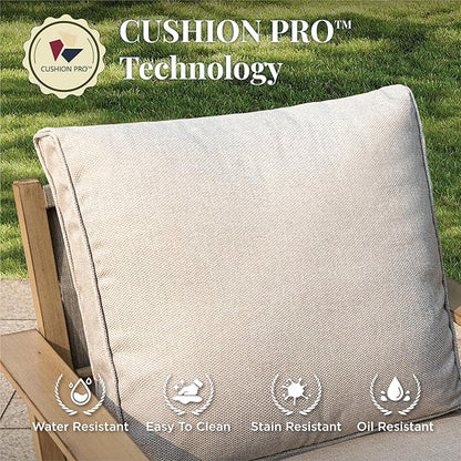 5-Piece Outdoor Patio Furniture Set, Steel Sectional Patio Conversation Sets, All-Weather Outdoor Furniture Sets with Waterproof Thick Cushions for Porch, Garden, Backyard, Deck-Beige
