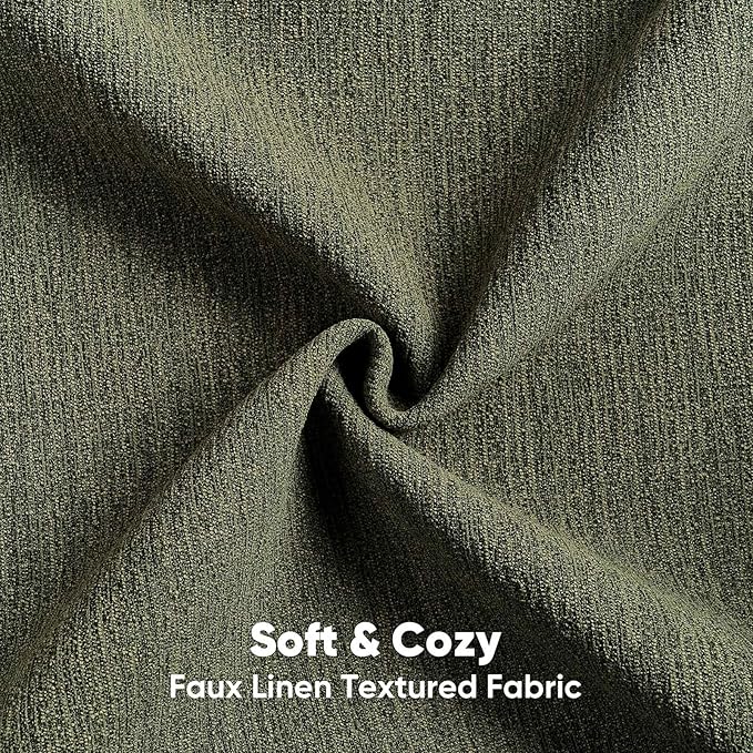FUTEI Moss Green Chenille Decorative Throw Pillow Covers 20x20 Inch Set of 2,Soft Cozy Faux Linen Textured Cushion Case,Farmhouse Home Decor for Couch Living Room
