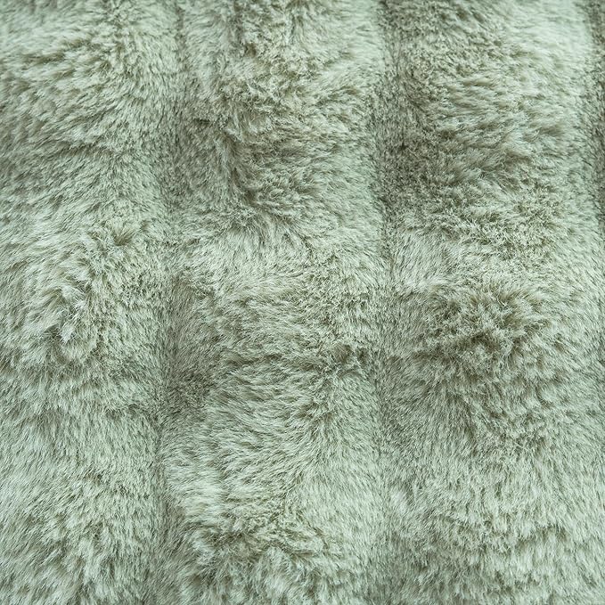 Neelvin Green Faux Fur Cozy Soft Double-Sided Decorative Throw Pillow Covers 20x20 inch Set of 2,Velvet Pillowcase Cushion Case for Sofa Couch