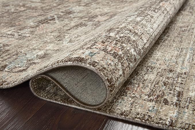 Loloi Magnolia Home by Joanna Gaines Millie Collection MIE-03 Charcoal/Dove 5'-3" x 7'-6", .25" Pile Height, Area Rug