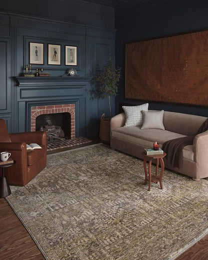 Loloi Magnolia Home by Joanna Gaines Junie Collection JUE-02 Moss/Natural 2'-7" x 8'-0", .38 Pile Height, Runner Rug