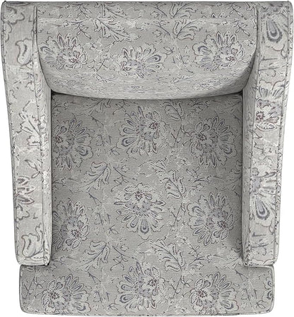 Mid Century Modern Accent Chair Wingback Living Room Chair Comfy Upholstered Scooped Armchair Fabric Side Chair with Wood Legs for Small Space, Bedroom, Apartment, Office, Waiting Room (Linen)