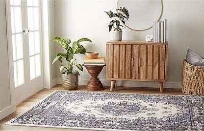 Home Dynamix Premium Sakarya Traditional Medallion Border Area Rug, Porcelain, 5'2"x7'4" Rectangle
