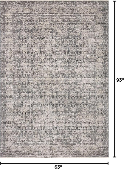 Loloi Amber Lewis Alie Collection ALE-03 Charcoal/Dove 5'-3'' x 7'-9'', .13'' Pile Height, Area Rug