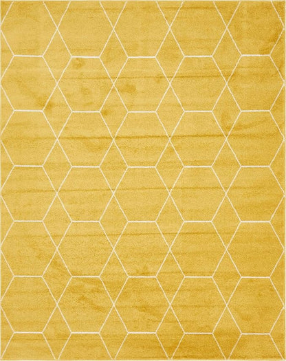 Unique Loom Trellis Frieze Collection Area Rug - Geometric (8' x 10', Yellow/ Ivory)