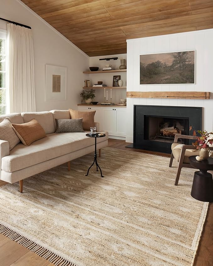 Loloi Angela Rose Rivers Collection RIV-04 Natural/Ivory 9'-3" x 13' Reversible Area Rug
