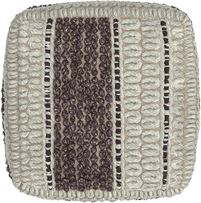 SIMPLIHOME Grady Contemporary Square Pouf in Magenta and Natural Handloom Woven for The Living Room, Bedroom and Kids Room