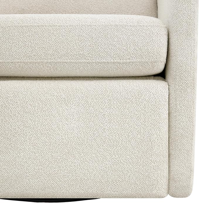 CHITA Swivel Accent Chair with Electric Footrests, FSC Certified Upholstered Living Room Sofa Chair with Power Motor, USB and Type-C Ports, Cream