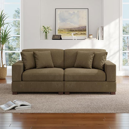 Modular Sectional Couches for Living Room, 82.6" Modern Loveseat 2-Seater Sofa Couch, Upholstered Couches for Living Room Bedroom, Camel