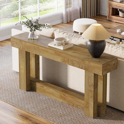 Tribesigns 63-Inch Wood Console Table, 2-Tier Narrow Long Farmhouse Entryway Table for Living Room, Hallway, Entrance