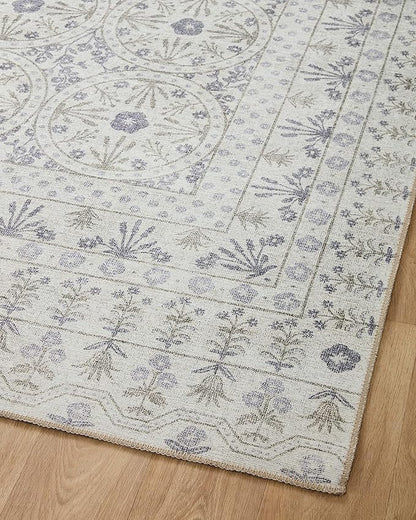 Loloi Rifle Paper Co. Maison Collection MAO-03 Rosette Ivory 2'-6" x 9'-6", .19" Pile Height, Runner Rug