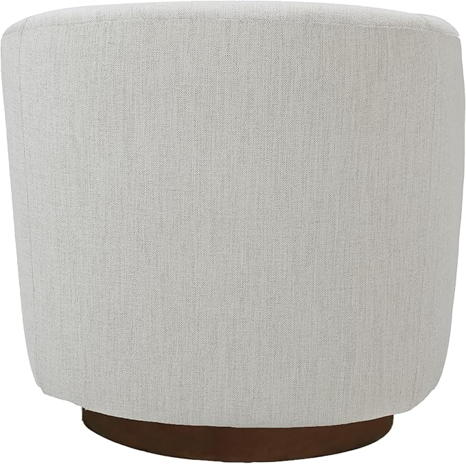 MINCETA Accent Chair,Modern Swivel Chairs for Living Room and Bedroom Reading with Wood Base,Performance Fabric in Ivory
