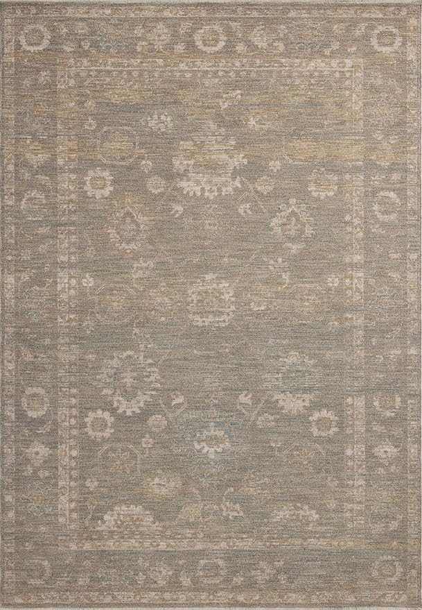 Loloi Chris Loves Julia Louisa Collection LOI-04 Lagoon/Ivory 2'-7" x 12'-0", .38" Pile Height, Runner Rug