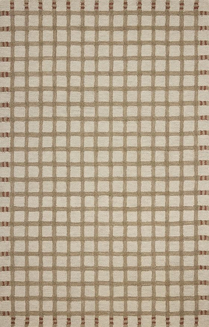 Loloi Magnolia Home by Joanna Gaines Waylon Collection WAY-02 Natural/Rust 3'-6" x 5'-6" Accent Rug