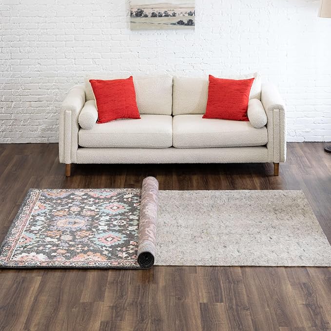 Mohawk Home 8' x 11' Non Slip Grip Rug Pad 1/4 Thick Felt + Rubber Backing - Dual Surface Safe for All Floors