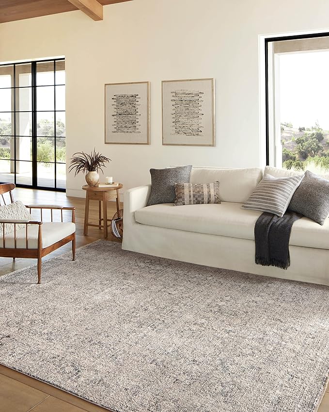 Loloi Amber Lewis Alie Collection ALE-01 Stone/Mist 7'-10'' x 10', .13'' Pile Height, Area Rug