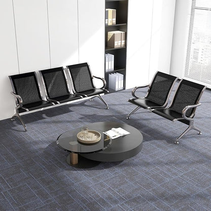 Kinsuite 5-Seat Office Guest Chairs & Reception Chairs - Waiting Room Chairs Airport Reception Seat Bench, Guest Chairs with Arms Lobby Bench Seating for Office Bank Airport Hospital, Black