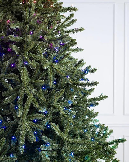 Balsam Hill 7ft Pre-Lit Classic Blue Spruce - Artificial Christmas Tree with Twinkly Lights, Easy Plug Technology, Premium Stand for Indoor Holiday Decorating