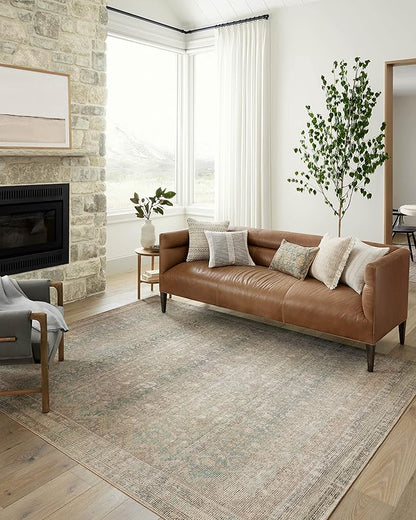 Loloi Angela Rose Aubrey Collection AUB-03 Jade/Natural 2'-6" x 9'-6", .19" Pile Height, Runner Rug