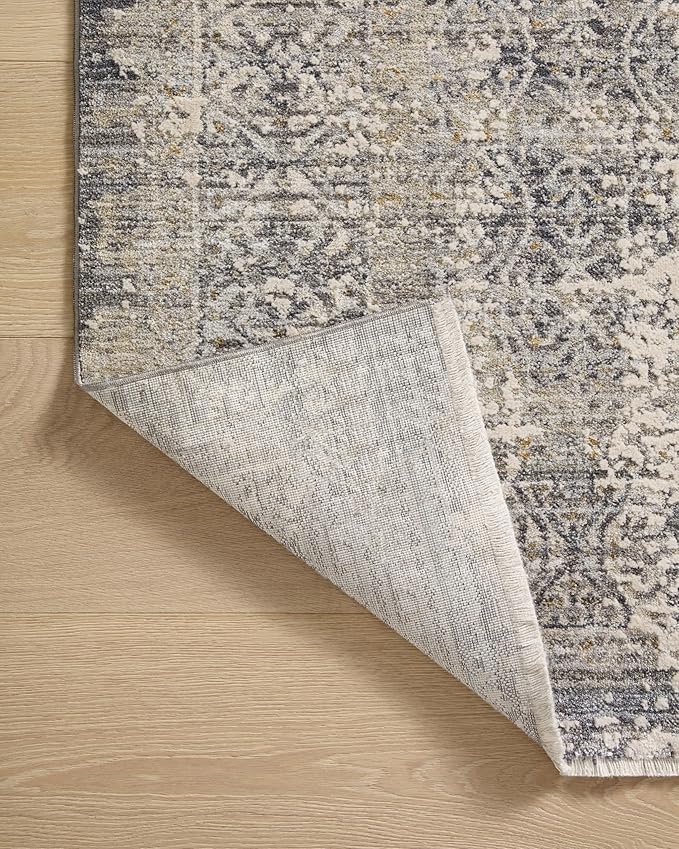 Loloi Amber Lewis Alie Collection ALE-04 Sky/Stone 7'-10'' x 7'-10'', .13'' Pile Height, Round Area Rug