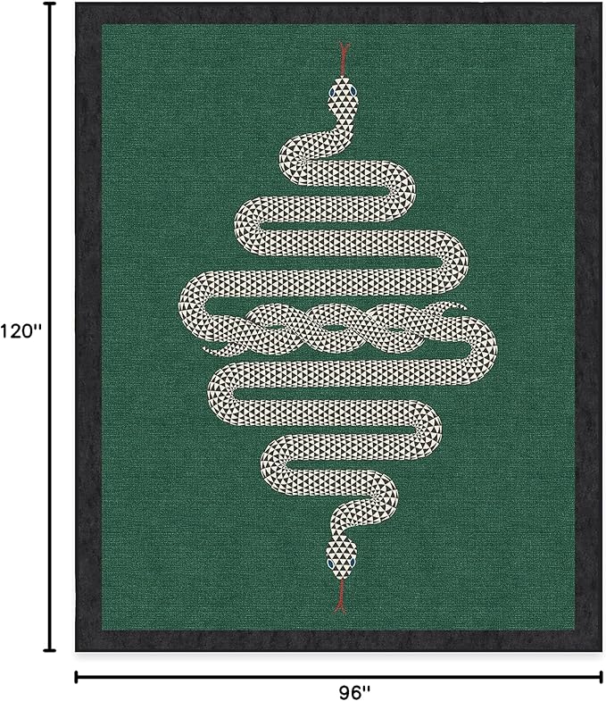 RUGGABLE x Jonathan Adler Washable Modern Area Rug – Venom Emerald 8x10, Stain-Resistant, Non-Slip – Large Machine Washable Rugs for Living Room, Bedroom, Hallway, Entryway & Office–with Standard Pad