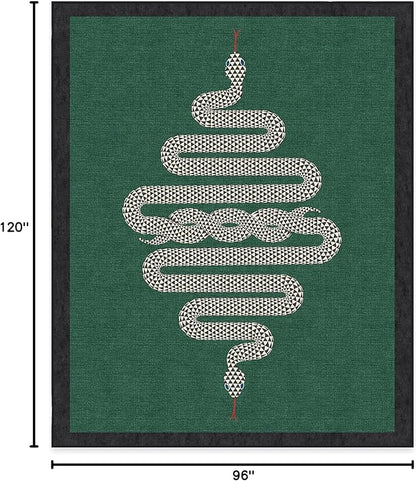 RUGGABLE x Jonathan Adler Machine Washable Modern Area Rug – Venom Emerald 8x10, Stain-Resistant, Non-Slip – Large Rugs for Living Room, Bedroom, Hallway, Entryway & Office–with Cushioned Pad