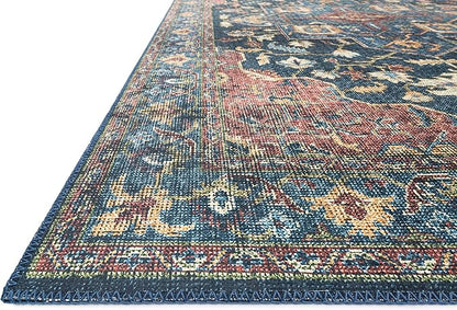 Loloi Skye Collection SKY-08 Denim/Brick 7' x 9' Oval Area Rug