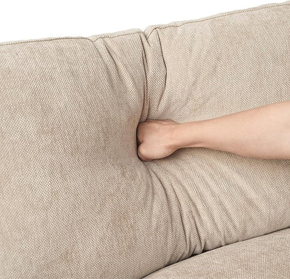 JACH U Shaped Sectional Couches, Cloud Sectional Couch with Deep Seat, 119" Down Filled Modular Sofa with Chaise, Covers Removeable & Washable, Sofas Furniture for Living Room, Khaki