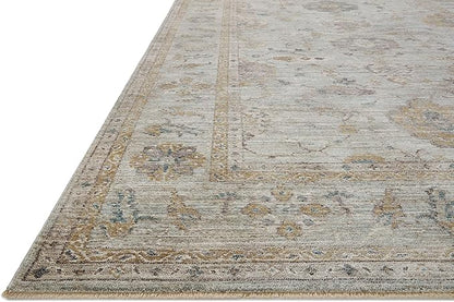 Loloi Magnolia Home by Joanna Gaines Millie Collection MIE-02 Sky/Gold 11'-6" x 15'-7", .25" Pile Height, Area Rug
