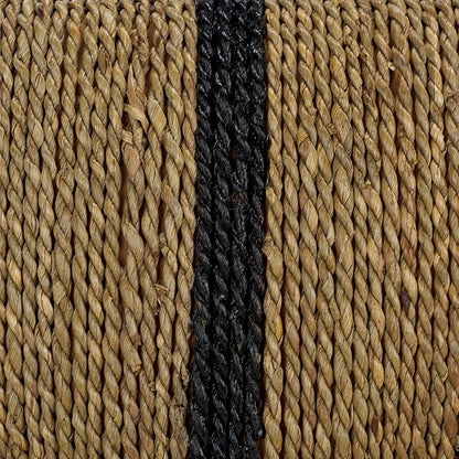 SAFAVIEH Couture Collection - Liatasha Natural & Black Woven Seagrass Square Ottoman, Fully Assembled (CWK2023A)