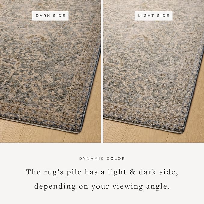 Loloi Magnolia Home by Joanna Gaines Junie Collection JUE-01 Blue/Natural 2'-0" x 3'-0", .38" Pile Height, Accent Rug