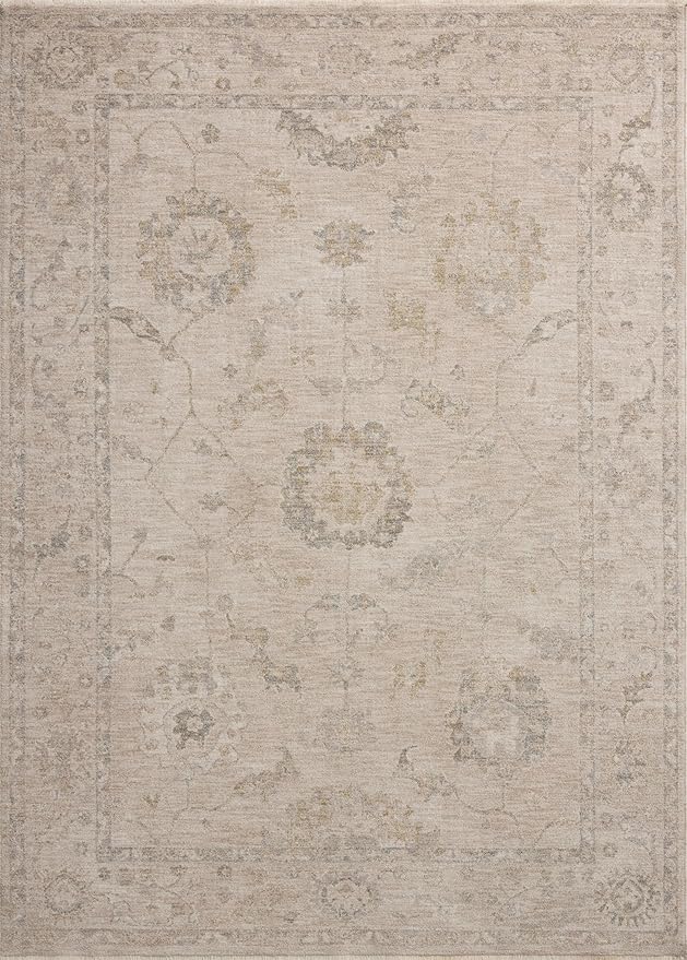 Loloi Chris Loves Julia Louisa Collection LOI-02 Oatmeal/Slate 3'-6" x 5'-6", .38" Pile Height, Accent Rug