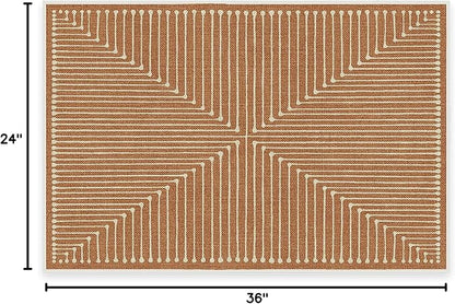 RUGGABLE x Jonathan Adler Machine Washable Modern Area Rug – Inkdrop Copper 2x3, Stain-Resistant, Non-Slip – Small Rugs for Living Room, Bedroom, Hallway, Entryway & Bathroom–with Standard Pad