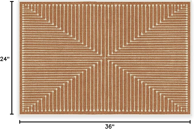 RUGGABLE x Jonathan Adler Machine Washable Modern Area Rug – Inkdrop Copper 2x3, Stain-Resistant, Non-Slip – Small Rugs for Living Room, Bedroom, Hallway, Entryway & Bathroom–with Cushioned Pad