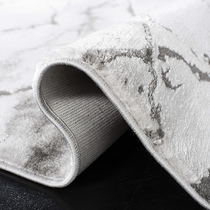 SAFAVIEH Craft Collection Area Rug - 10' Square, Grey & Silver, Modern Abstract Design, Non-Shedding & Easy Care, Ideal for High Traffic Areas in Living Room, Bedroom (CFT877G)