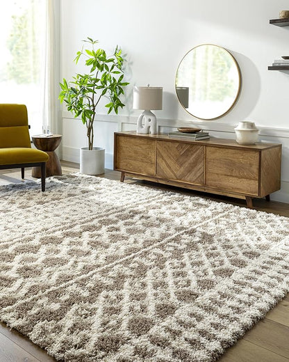 Livabliss Hapsburg Moroccan Shag Area Rug,6'7" x 9'6",Medium Brown