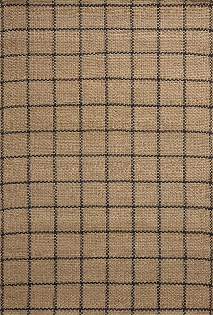 Loloi Chris Loves Julia Fletcher Collection FLE-01 Natural/Black 5'-0" x 7'-6", .37" Pile Height, Area Rug