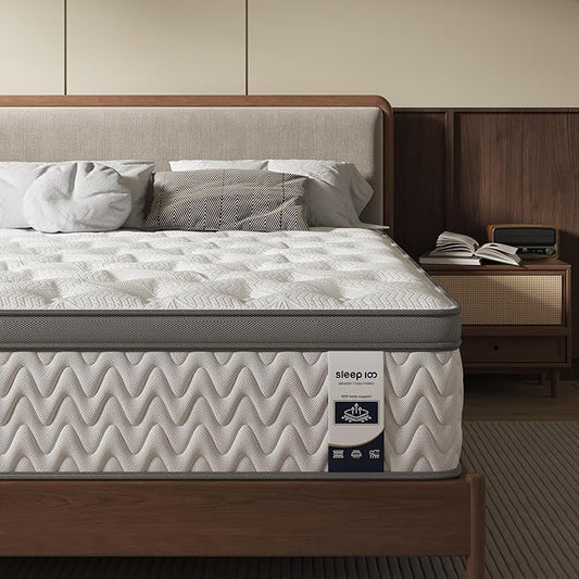 King Mattress 10 Inch – Hybrid Mattresses for Back Pain, Extra Lumbar & Shoulder Support, Fiberglass-Free & No Odor, 365-Night Trial