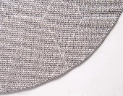 Unique Loom Trellis Frieze Collection Area Rug - Geometric (4' 1" Round Light Gray/Ivory)