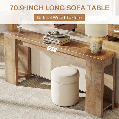Tribesigns 70.9-Inch Long Console Table, Farmhouse Wooden Entryway Sofa Table Behind Couch, Narrow Entry Console for Living Room, Hallway, Entrance, Foyer